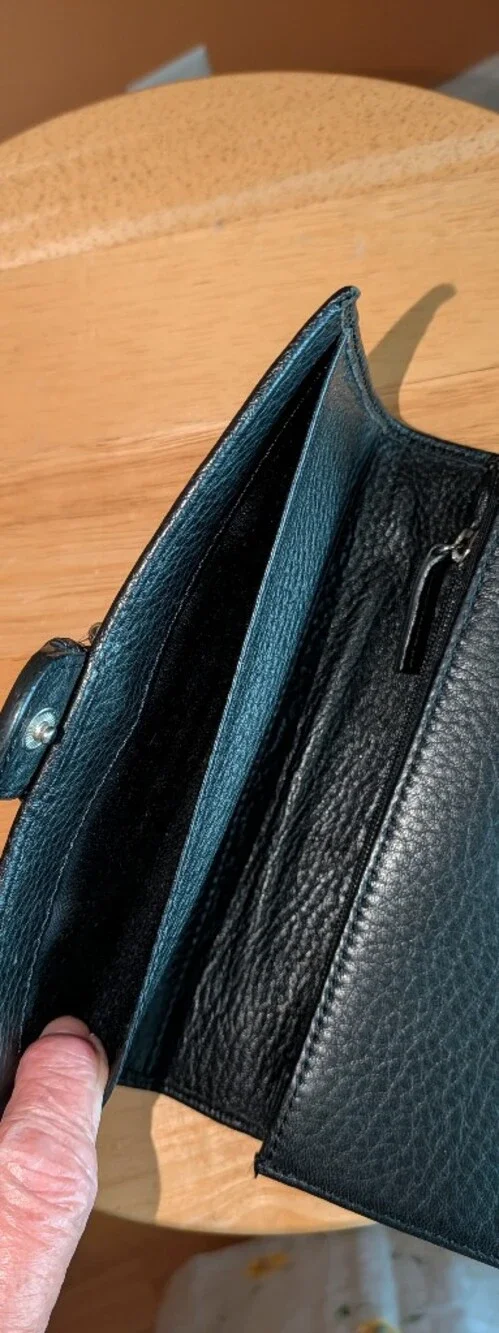 Talbots Black Leather Buckle Wallet - Women Accessories